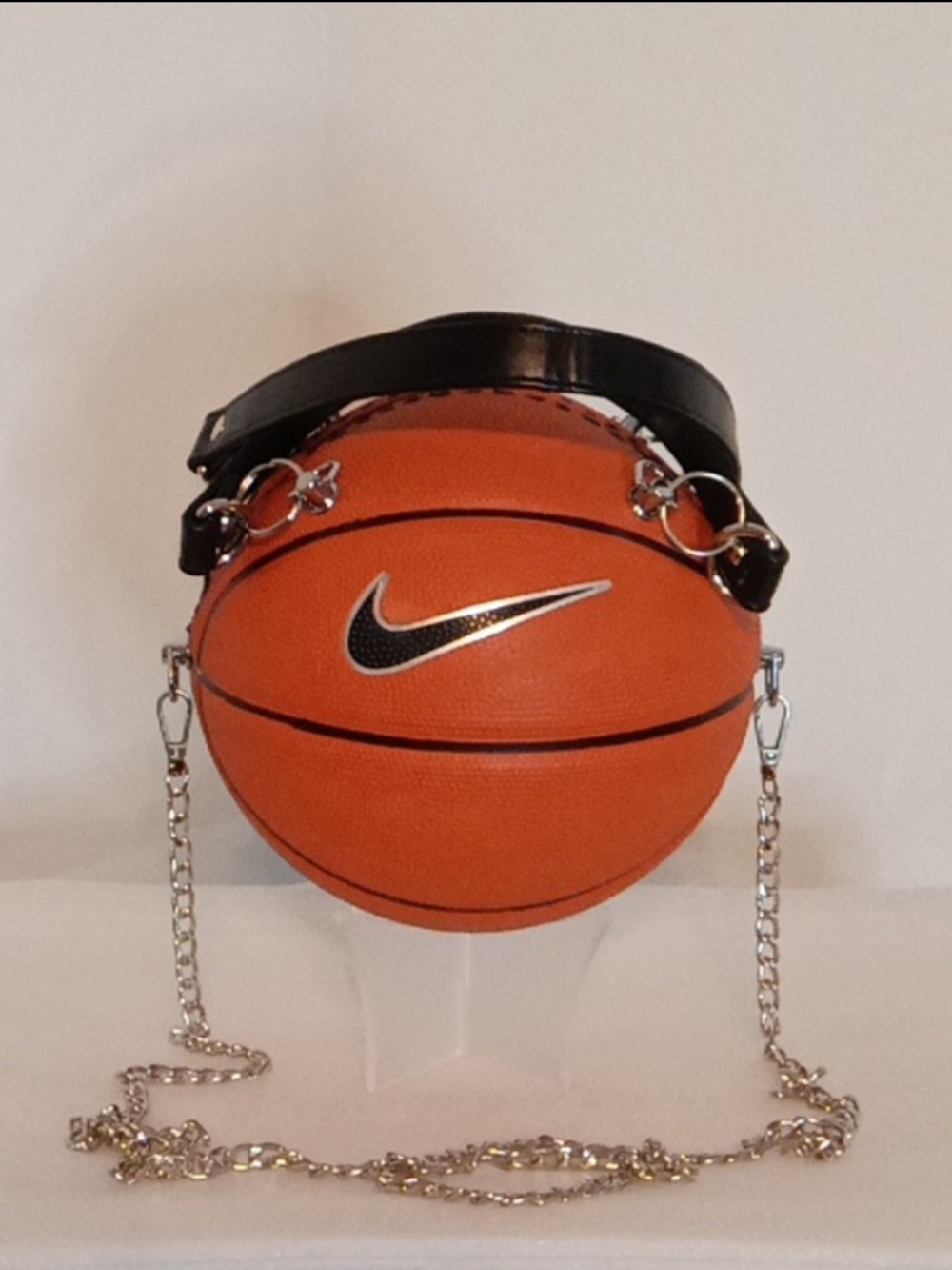 Reworked Nike Orange Basketball Purse with Black Handles